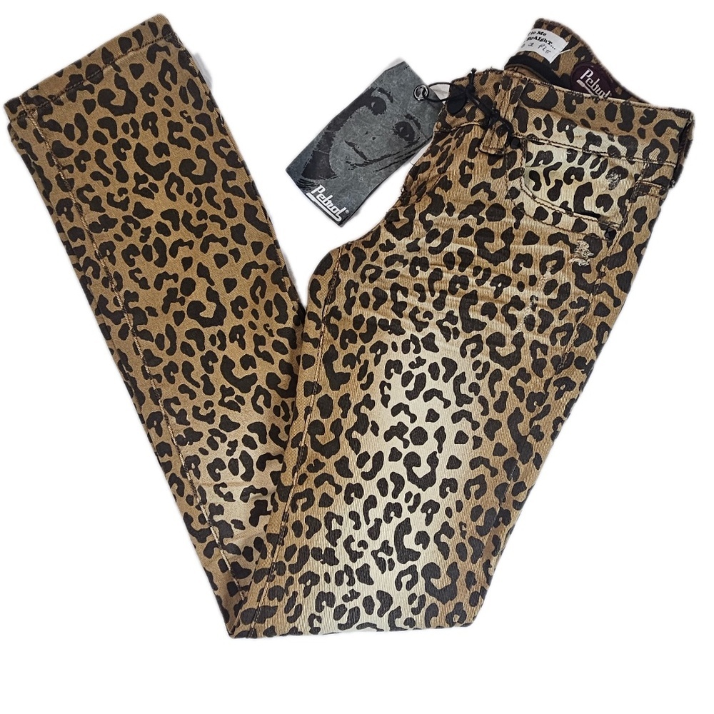 Petrol Jeans Womens 0 Animal Print Leopard Skinny Fit Stretch Denim‎ Chic Pants